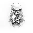 vampire with skull tattoo design idea