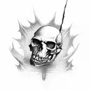 vampire with skull tattoo design idea