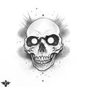 vampire with skull tattoo design idea