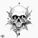 vampire with skull tattoo design idea
