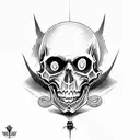 vampire with skull tattoo design idea