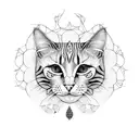 fractal cat tattoo design idea