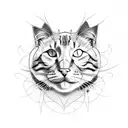 fractal cat tattoo design idea