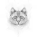 fractal cat tattoo design idea