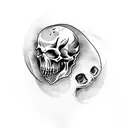 vampire with skull tattoo design idea