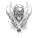 vampire with skull tattoo design idea