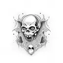 vampire with skull tattoo design idea
