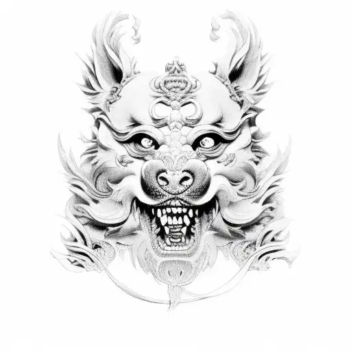 Foo Dog tattoo design idea