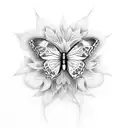 white butterfly with dates tattoo design idea