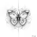 white butterfly with dates tattoo design idea