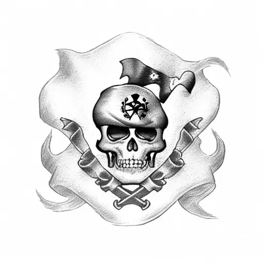 pirate flag with "23" tattoo design idea