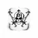 pirate flag with "23" tattoo design idea