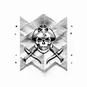 pirate flag with "23" tattoo design idea