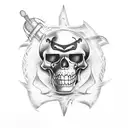 pirate flag with "23" tattoo design idea