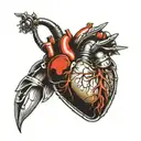 pacemaker bionic heart tattoo design idea