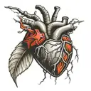 pacemaker bionic heart tattoo design idea