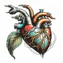 pacemaker bionic heart tattoo design idea