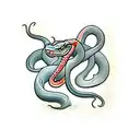 Snake impaled on a sword tattoo design idea