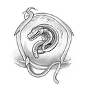 Snake impaled on a sword tattoo design idea