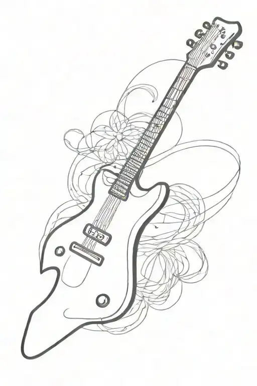 guitar tattoo design idea