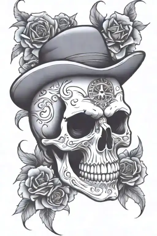 Cartoon Skull tattoo design idea