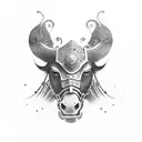 Mongol warrior on horse back thirsty for blood tattoo design idea