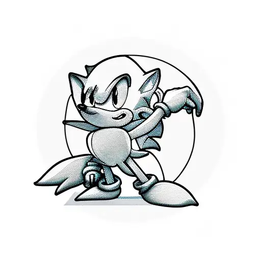 Sonic the Hedgehog in Ryu's gui tattoo design idea