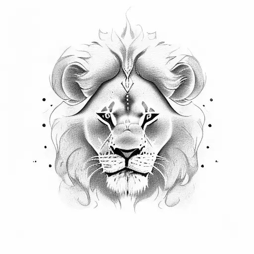 simba from the lion king, high quality, roaring tattoo design idea