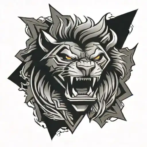 Superman symbol with lion eyes   tattoo design idea