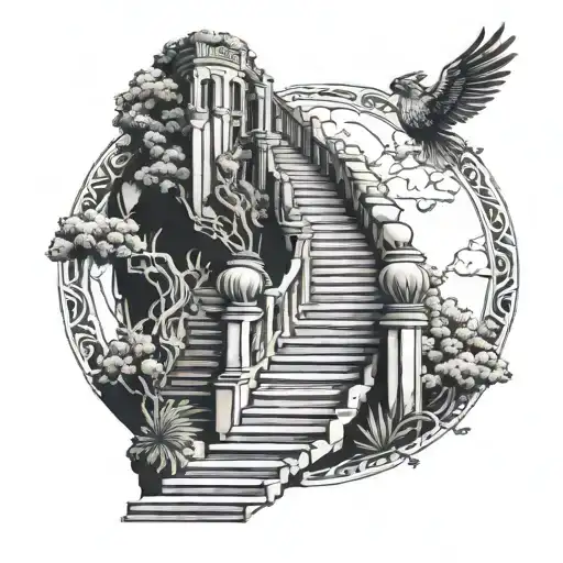 stair way to heaven tattoo design idea
