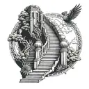 stair way to heaven tattoo design idea