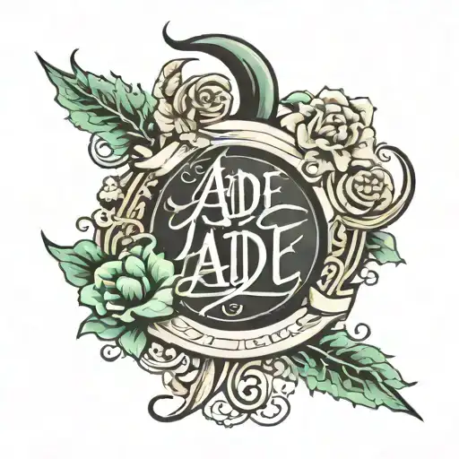 written jade in criminal cursive tattoo design idea