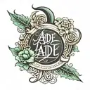 written jade in criminal cursive tattoo design idea