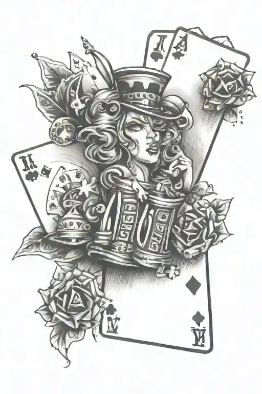 life is gamble style inspired tattoo design idea