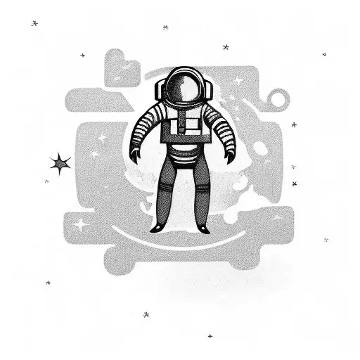 astronaut passed out drunk on a space bar on a keyboard tattoo design idea