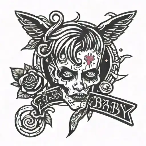 crybaby logo of lil peep tattoo design idea