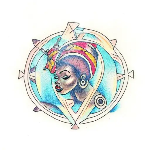 african goddess tattoo design idea