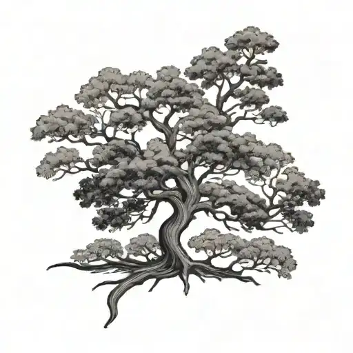 bare oak tree  tattoo design idea