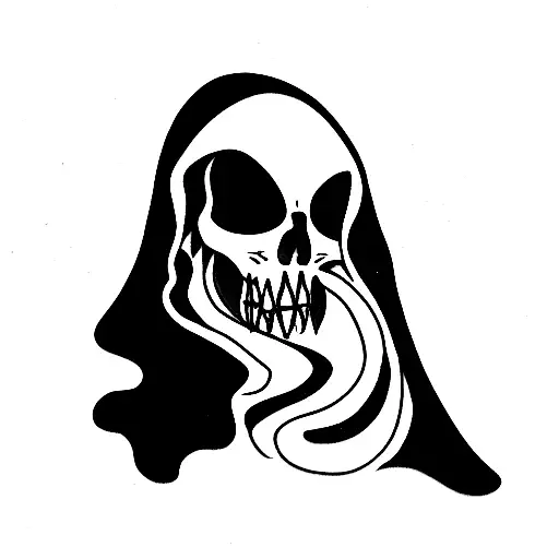 Grim Reaper with red and black cloak tattoo design idea