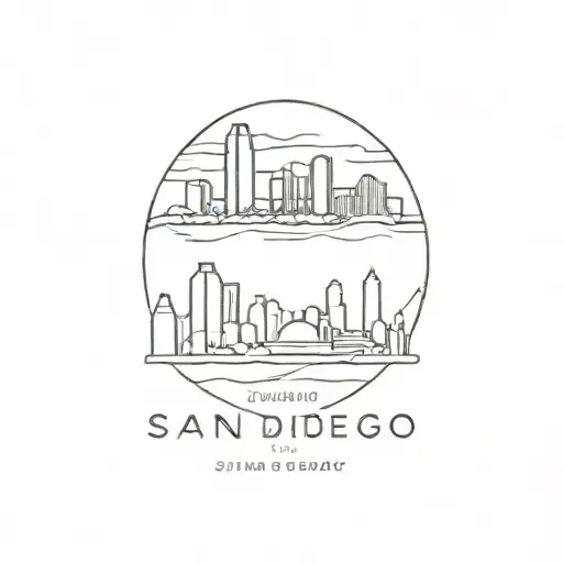 San Diego skyline tattoo design idea