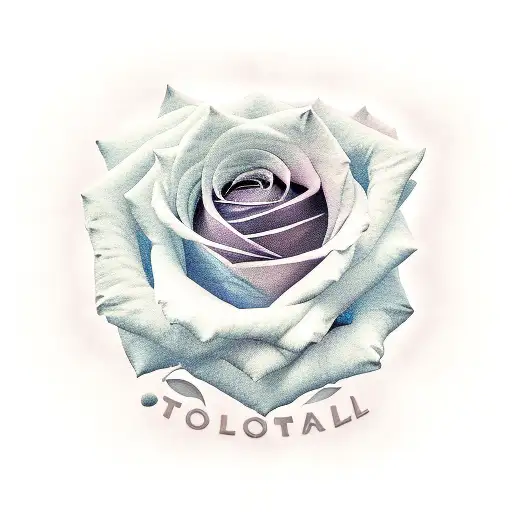 rose with a name as the stem tattoo design idea