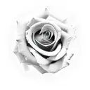 rose with a name as the stem tattoo design idea