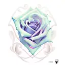 rose with a name as the stem tattoo design idea