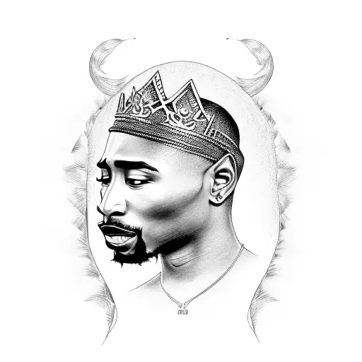 2Pac King tattoo design idea