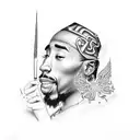 2Pac King tattoo design idea