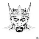 2Pac King tattoo design idea