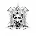 2Pac King tattoo design idea