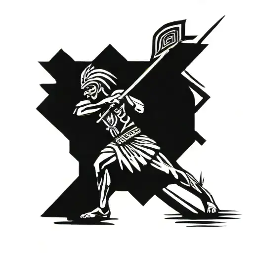 zulu warrior battling tattoo design idea