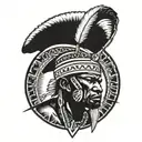 zulu warrior standing tattoo design idea