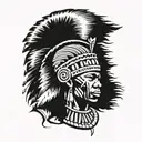 zulu warrior standing tattoo design idea